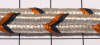 Шнур серебряный с оранжевым и черным.  Квадратный 6 мм